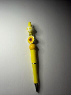 Yellow Sunflower Beaded Kids Toy Pen